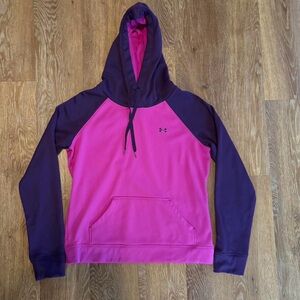 Under Armour Women's Pink and Purple Two-Tone Pullover Hoodie